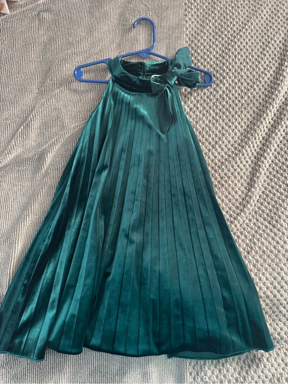 Gianni Bini Teal Green Pleated Halter Bow Dress - Kids Formal